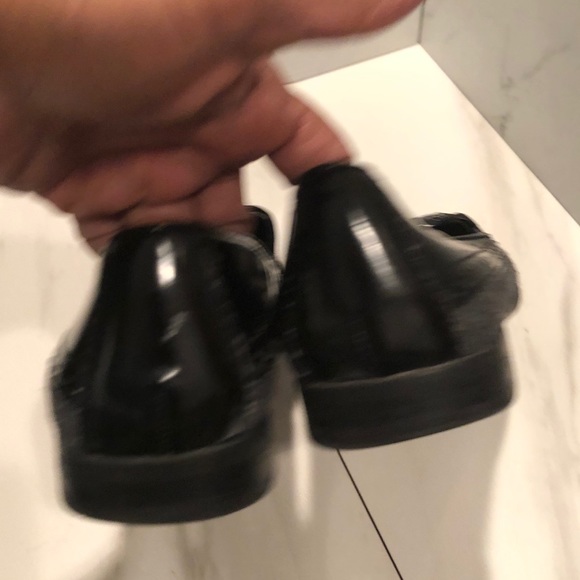 Franco Sarto Tweed Textured Patent Leather Loafers - Picture 4 of 11